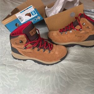 Columbia Brown Hiking Boots with Red Accents